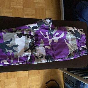 Purple camouflage cargo pants